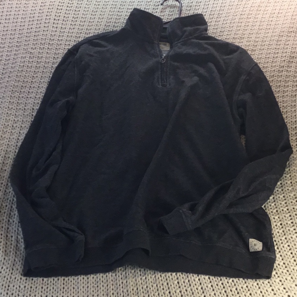 Linksoul heathered Black quarter Zip Up Sweater lightweight size large
